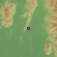 Shaded relief of the 60 km around Papan, drawn from the GMTED2010 grid