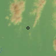 Shaded relief of the 60 km around Parit, drawn from the GMTED2010 grid