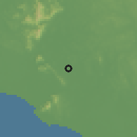 Shaded relief of the 60 km around Parit Yaani, drawn from the GMTED2010 grid