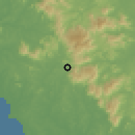 Shaded relief of the 60 km around Paroi, drawn from the GMTED2010 grid