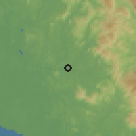 Shaded relief of the 60 km around Bangi, drawn from the GMTED2010 grid