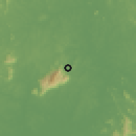 Shaded relief of the 60 km around Paya Jakas, drawn from the GMTED2010 grid