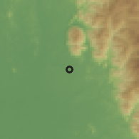 Shaded relief of the 60 km around Banir, drawn from the GMTED2010 grid