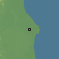 Shaded relief of the 60 km around Pekan, drawn from the GMTED2010 grid