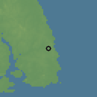 Shaded relief of the 60 km around Penawar, drawn from the GMTED2010 grid
