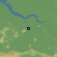 Shaded relief of the 60 km around Banting Bazaar, drawn from the GMTED2010 grid