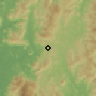 Shaded relief of the 60 km around Pengkalan Hulu, drawn from the GMTED2010 grid