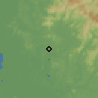 Shaded relief of the 60 km around Petaling Jaya, drawn from the GMTED2010 grid