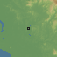 Shaded relief of the 60 km around Puchong Batu Duabelas, drawn from the GMTED2010 grid