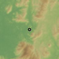 Shaded relief of the 60 km around Pulai, drawn from the GMTED2010 grid