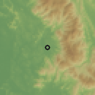 Shaded relief of the 60 km around Batang Kali, drawn from the GMTED2010 grid