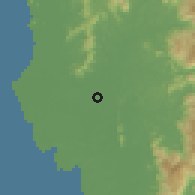 Shaded relief of the 60 km around Alor Pongsu, drawn from the GMTED2010 grid