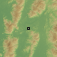 Shaded relief of the 60 km around Salak Baharu, drawn from the GMTED2010 grid