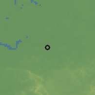 Shaded relief of the 60 km around Sarikei, drawn from the GMTED2010 grid