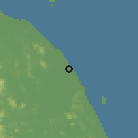 Shaded relief of the 60 km around Seberang Takir, drawn from the GMTED2010 grid