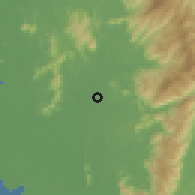 Shaded relief of the 60 km around Selama, drawn from the GMTED2010 grid