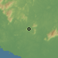 Shaded relief of the 60 km around Selandar, drawn from the GMTED2010 grid
