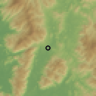Shaded relief of the 60 km around Selat Pagar, drawn from the GMTED2010 grid