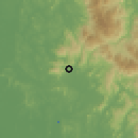 Shaded relief of the 60 km around Selayang Baru, drawn from the GMTED2010 grid