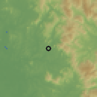 Shaded relief of the 60 km around Semenyih, drawn from the GMTED2010 grid