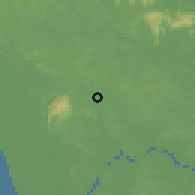 Shaded relief of the 60 km around Senai, drawn from the GMTED2010 grid
