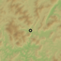 Shaded relief of the 60 km around Sepulot, drawn from the GMTED2010 grid