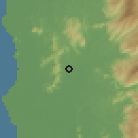 Shaded relief of the 60 km around Serdang, drawn from the GMTED2010 grid