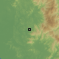 Shaded relief of the 60 km around Serendah, drawn from the GMTED2010 grid