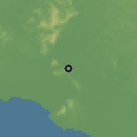 Shaded relief of the 60 km around Seri Medan, drawn from the GMTED2010 grid