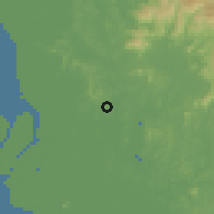 Shaded relief of the 60 km around Shah Alam, drawn from the GMTED2010 grid