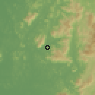 Shaded relief of the 60 km around Sik, drawn from the GMTED2010 grid
