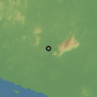 Shaded relief of the 60 km around Simpang Bekoh, drawn from the GMTED2010 grid