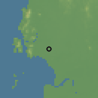 Shaded relief of the 60 km around Simpang Dua, drawn from the GMTED2010 grid