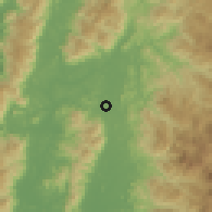 Shaded relief of the 60 km around Simpang Jalong, drawn from the GMTED2010 grid