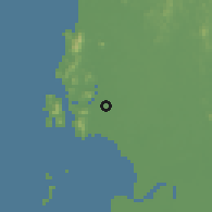 Shaded relief of the 60 km around Simpang Lima, drawn from the GMTED2010 grid