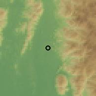 Shaded relief of the 60 km around Simpang Pulai, drawn from the GMTED2010 grid