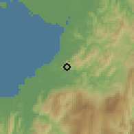 Shaded relief of the 60 km around Sipitang, drawn from the GMTED2010 grid