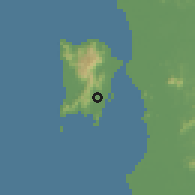 Shaded relief of the 60 km around Sungai Ara, drawn from the GMTED2010 grid