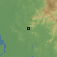Shaded relief of the 60 km around Sungai Buloh, drawn from the GMTED2010 grid