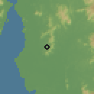 Shaded relief of the 60 km around Sungai Kechil Hilir, drawn from the GMTED2010 grid