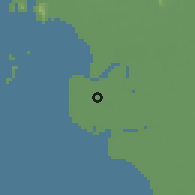 Shaded relief of the 60 km around Batu Dua Puluh, drawn from the GMTED2010 grid
