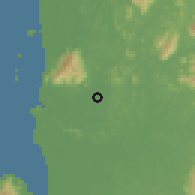 Shaded relief of the 60 km around Sungai Lalang, drawn from the GMTED2010 grid