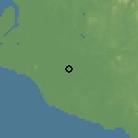 Shaded relief of the 60 km around Sungai Manggis, drawn from the GMTED2010 grid