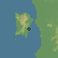 Shaded relief of the 60 km around Sungai Nibong, drawn from the GMTED2010 grid