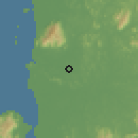 Shaded relief of the 60 km around Sungai Petani, drawn from the GMTED2010 grid