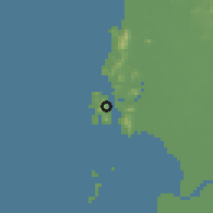Shaded relief of the 60 km around Sungai Pinang Kechil, drawn from the GMTED2010 grid