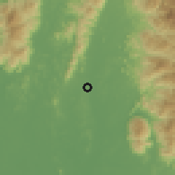 Shaded relief of the 60 km around Batu Gajah, drawn from the GMTED2010 grid