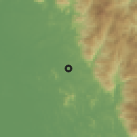 Shaded relief of the 60 km around Sungkai, drawn from the GMTED2010 grid