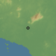Shaded relief of the 60 km around Tangkak, drawn from the GMTED2010 grid