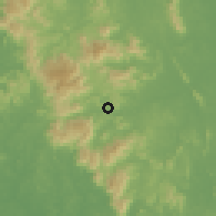 Shaded relief of the 60 km around Tanjong Ipoh, drawn from the GMTED2010 grid